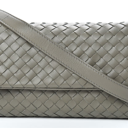Bottega Veneta Nappa Intrecciato Flap Crossbody Grey 6 of 8