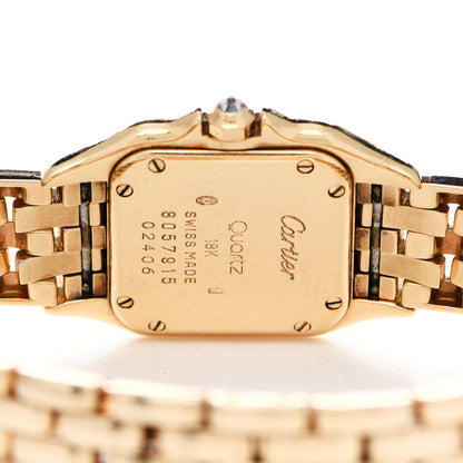 Cartier 18K Yellow Gold Diamond 22mm Double Row Panthere Quartz Watch 4 of 5