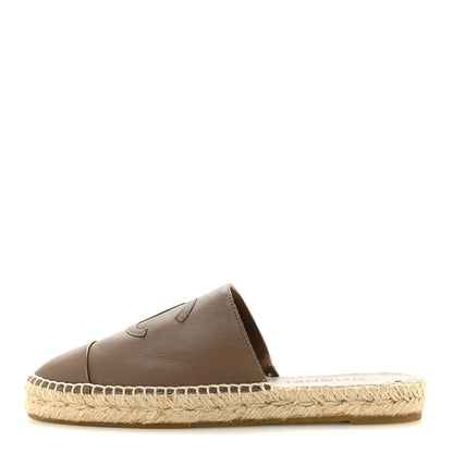 Chanel Calfskin CC Espadrille Mules 39 Dark Beige 1 of 10