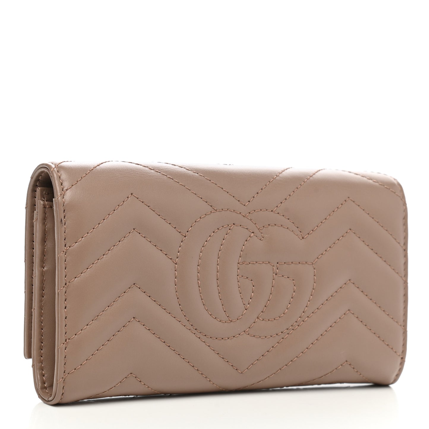 Calfskin Matelasse GG Marmont Continental Wallet Porcelain Rose