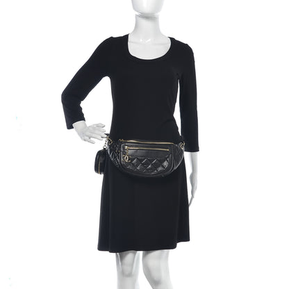 Chanel Aged Calfskin Quilted Waist Bag With Coin Purse Black 2 of 10