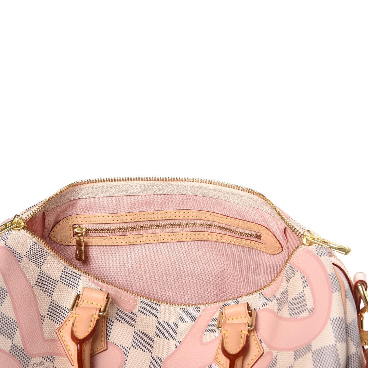 Damier Azur Tahitienne Speedy Bandouliere 30 Rose Ballerine