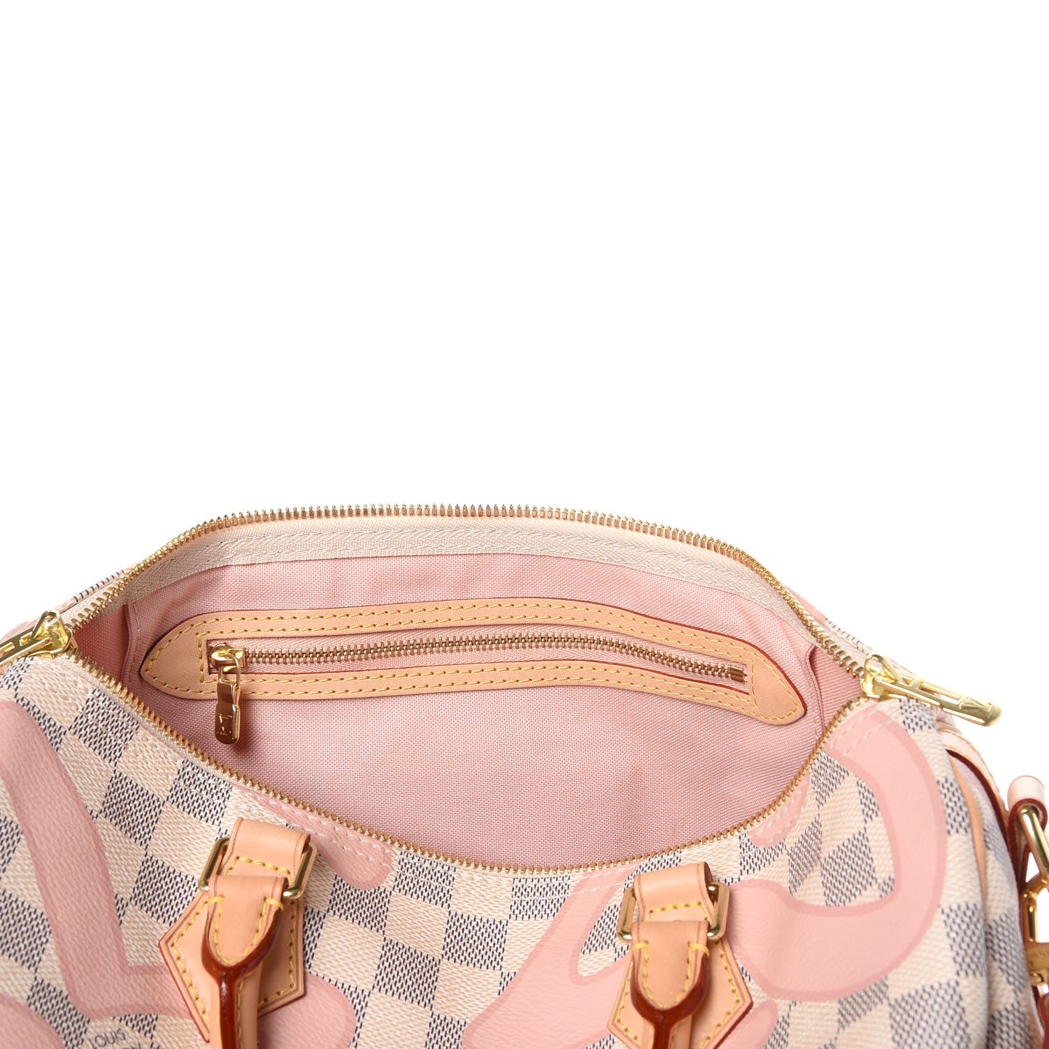 Louis Vuitton Damier Azur Tahitienne Speedy Bandouliere 30 Rose Ballerine 9 of 9