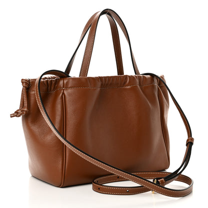 Celine Smooth Calfskin Cuir Small Triomphe Cabas Drawstring Tan 3 of 9