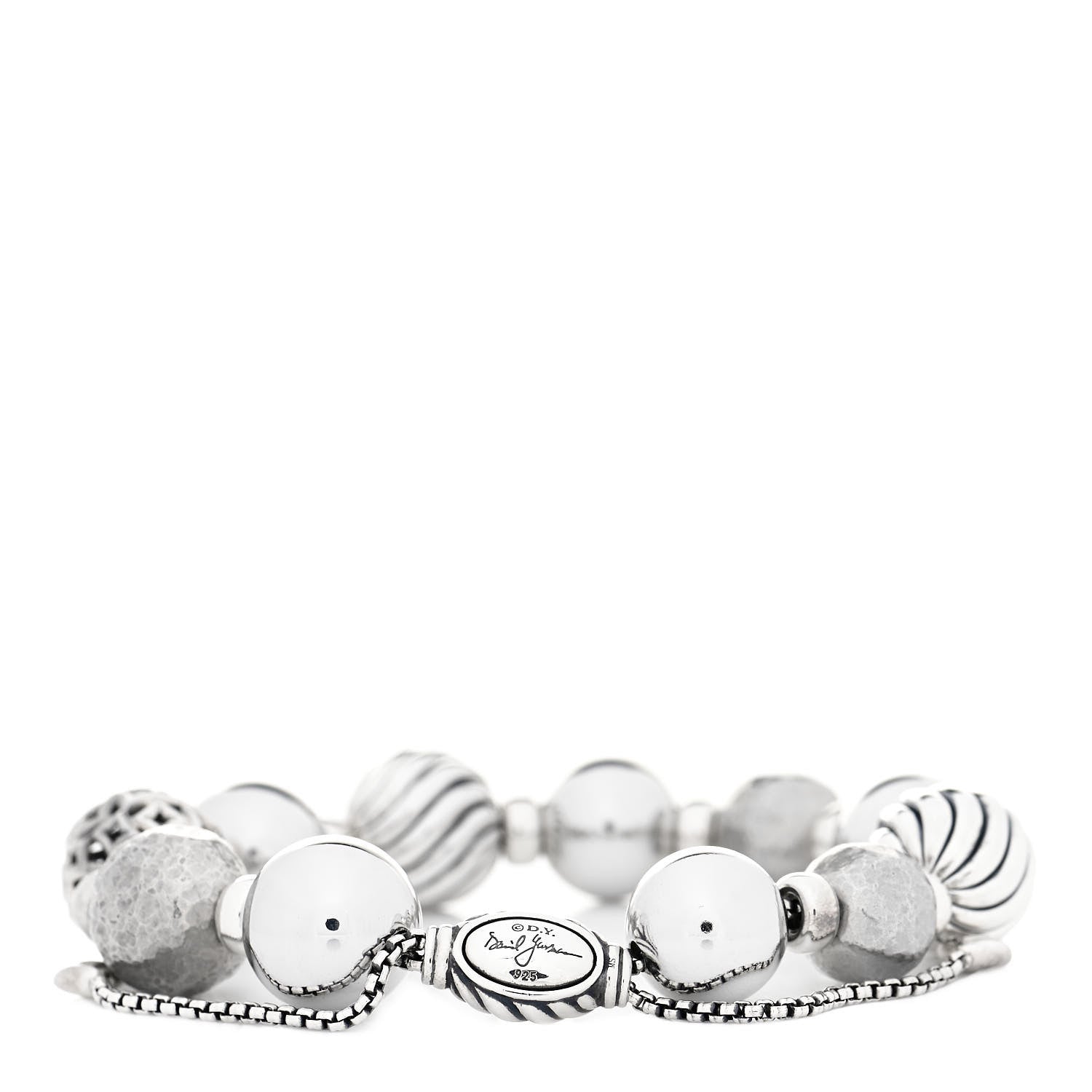 David Yurman Sterling Silver 14mm Elements Bead Bracelet 3 of 5