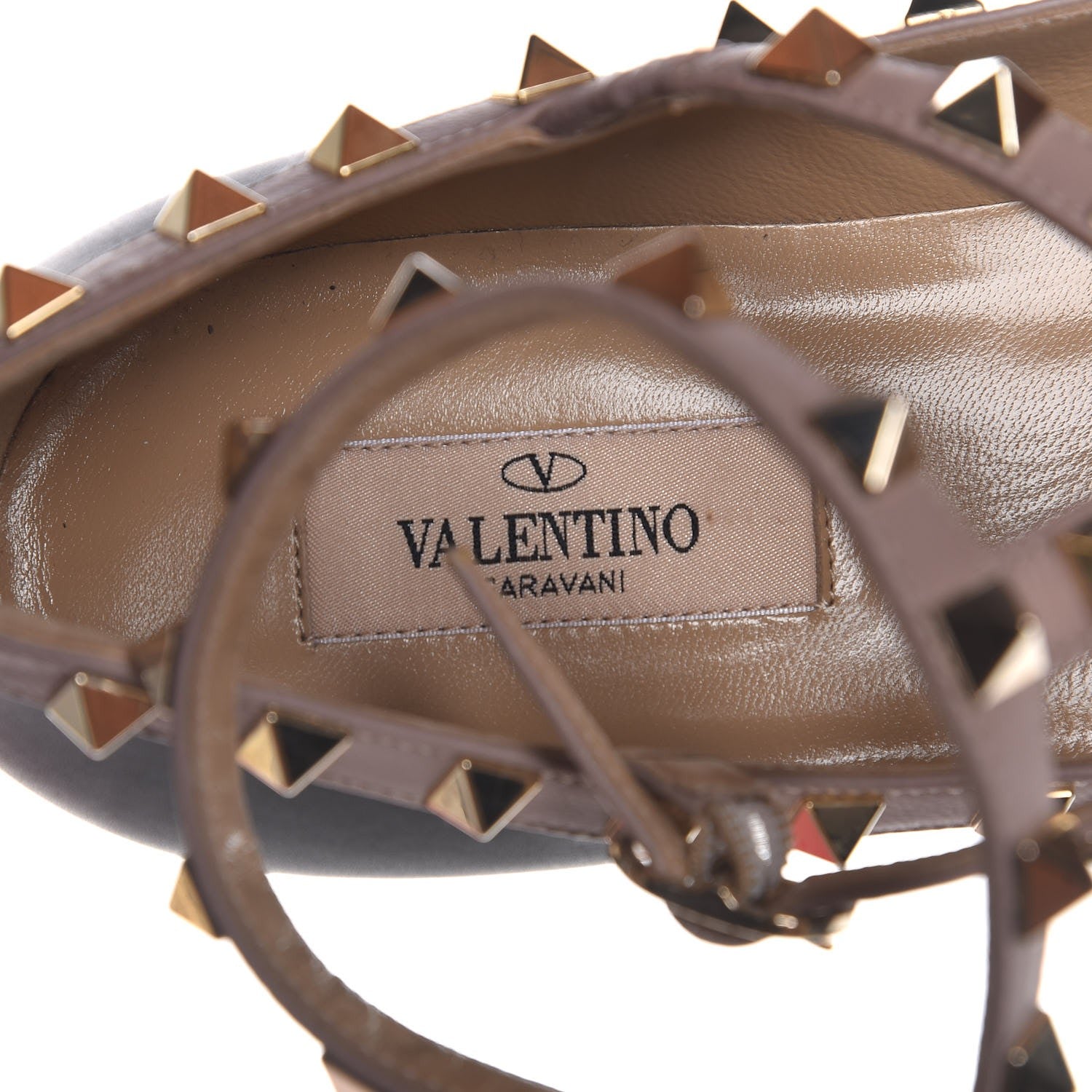 Valentino Garavani Nappa Rockstud Cage Ballerina Flats 37.5 Black Poudre 7 of 9