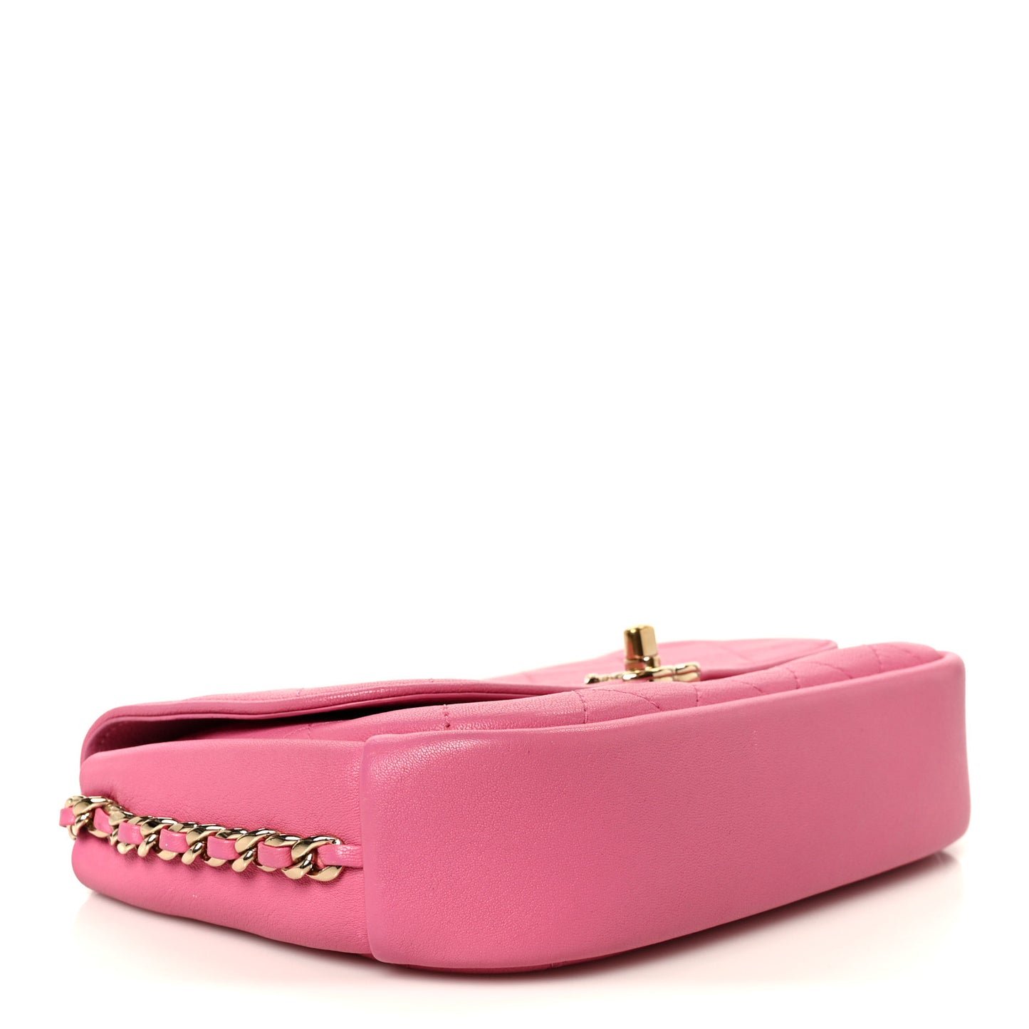 Goatskin Stitched Casual Trip Single Flap Pink