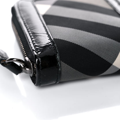 Burberry Beat Check Large Ziggy Zip Around Wallet Black 13 of 15