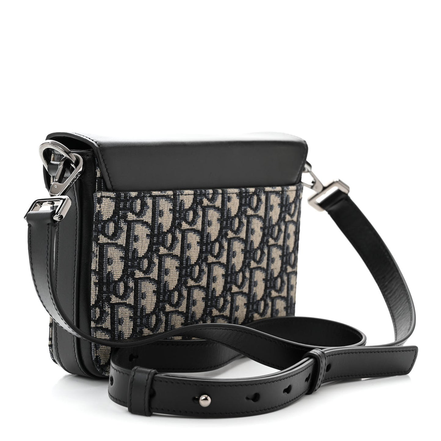 Oblique Smooth Calfskin Messenger Beige Black