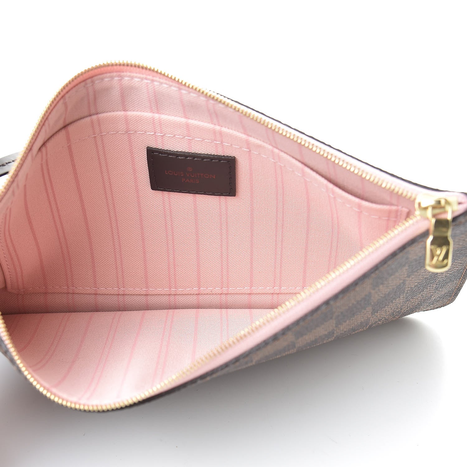 Louis Vuitton Damier Ebene Neverfull MM GM Pochette Rose Ballerine 5 of 8