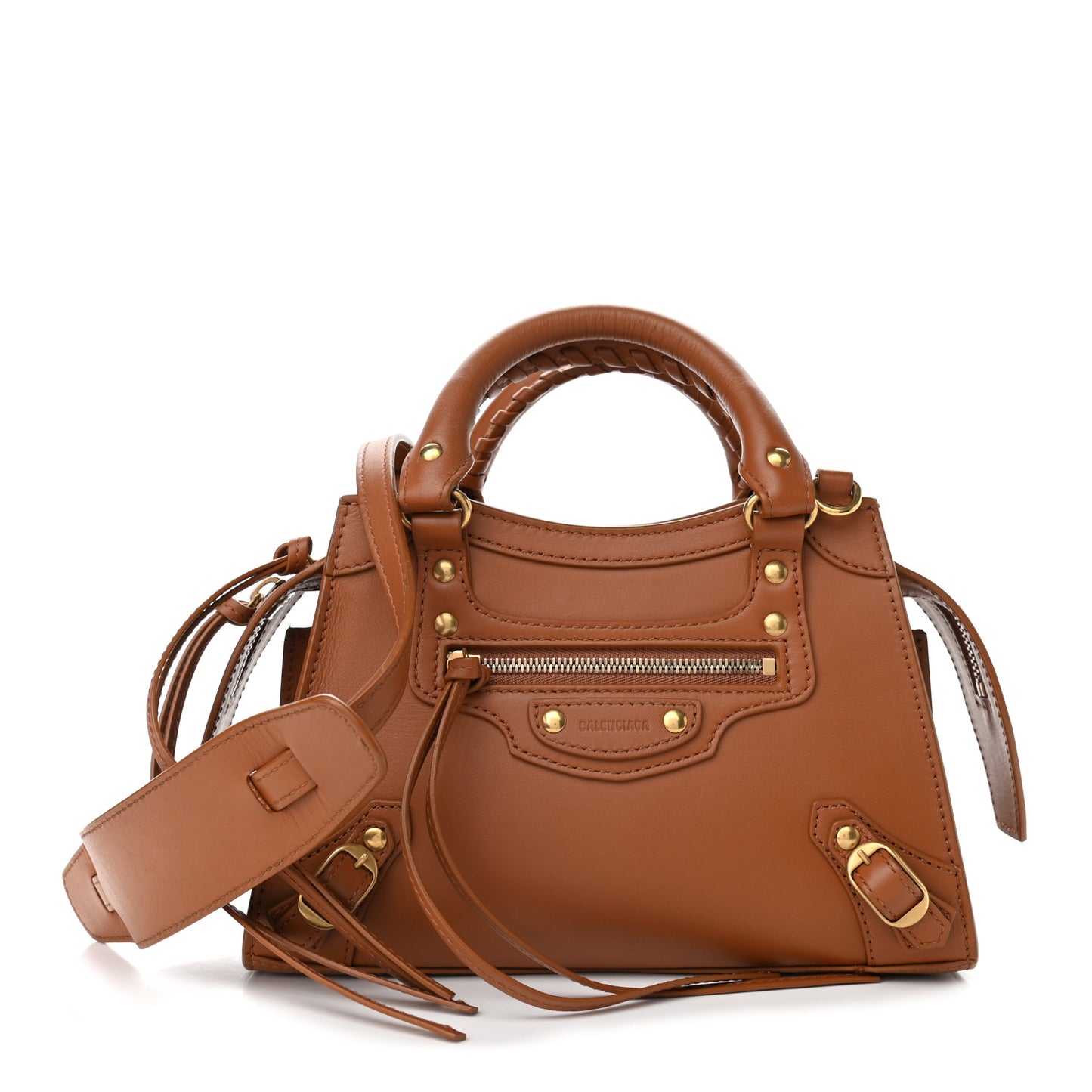 Smooth Calfskin Neo Classic Gold Hardware Mini City Camel