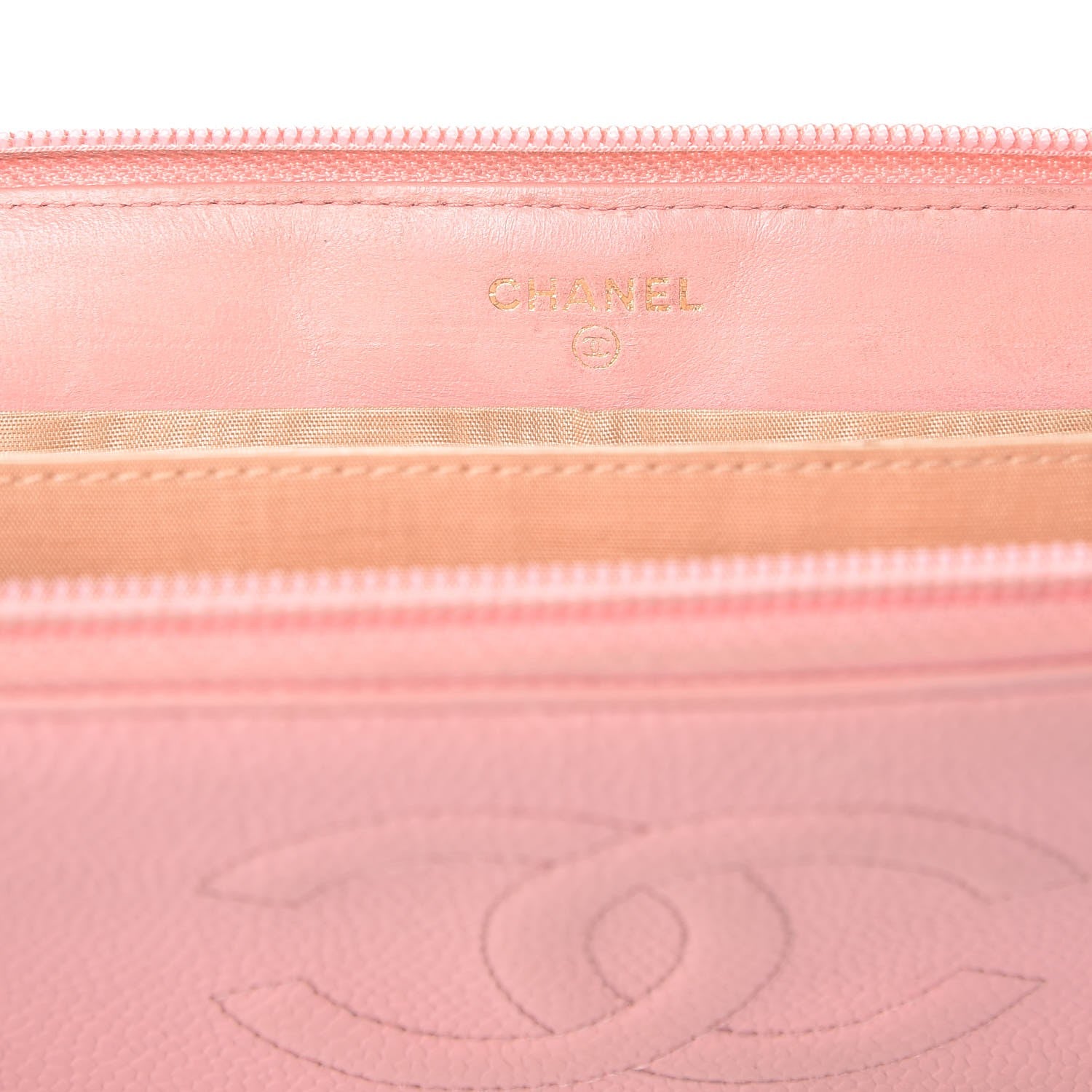 Chanel Caviar CC Timeless Large Zip Around Wallet Pink 6 of 15