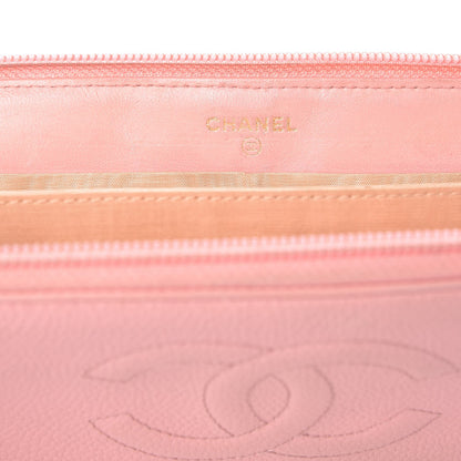 Chanel Caviar CC Timeless Large Zip Around Wallet Pink 6 of 15