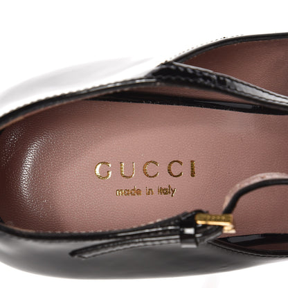 Gucci Patent Beverly T-Strap High Heel Pumps 35 Black 6 of 7