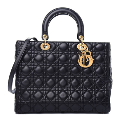 Christian Dior Lambskin Cannage Large Lady Dior Black 1 of 11