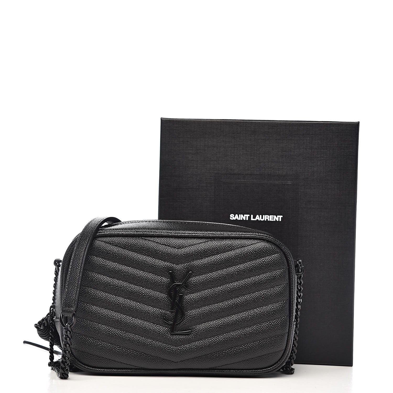 Saint Laurent Grain De Poudre Matelasse Monogram Mini Lou Camera Bag Black 11 of 11