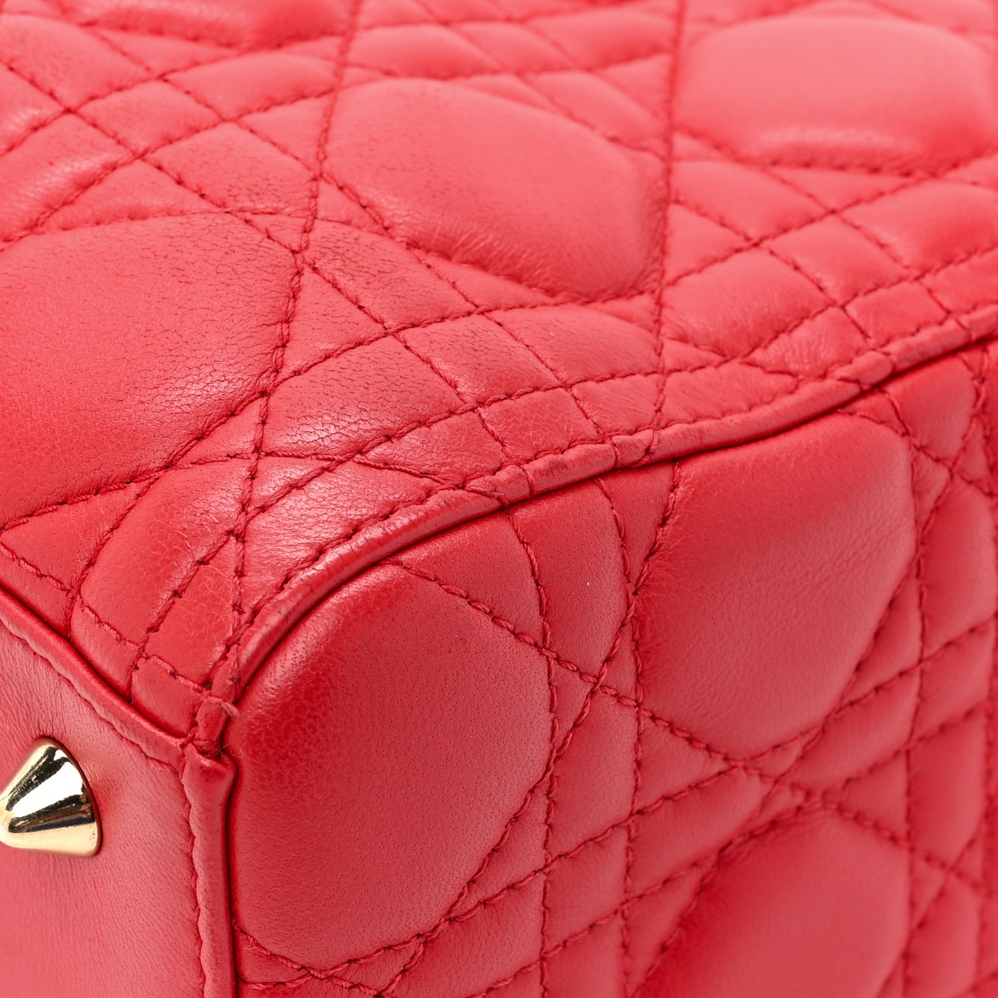 Lambskin Cannage Medium Lady Dior Red