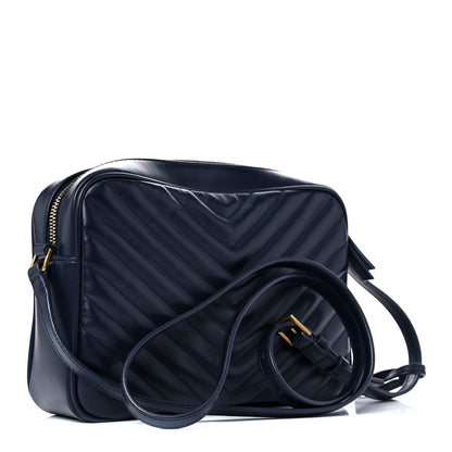 Saint Laurent Calfskin Matelasse Monogram Lou Camera Bag Navy 3 of 9