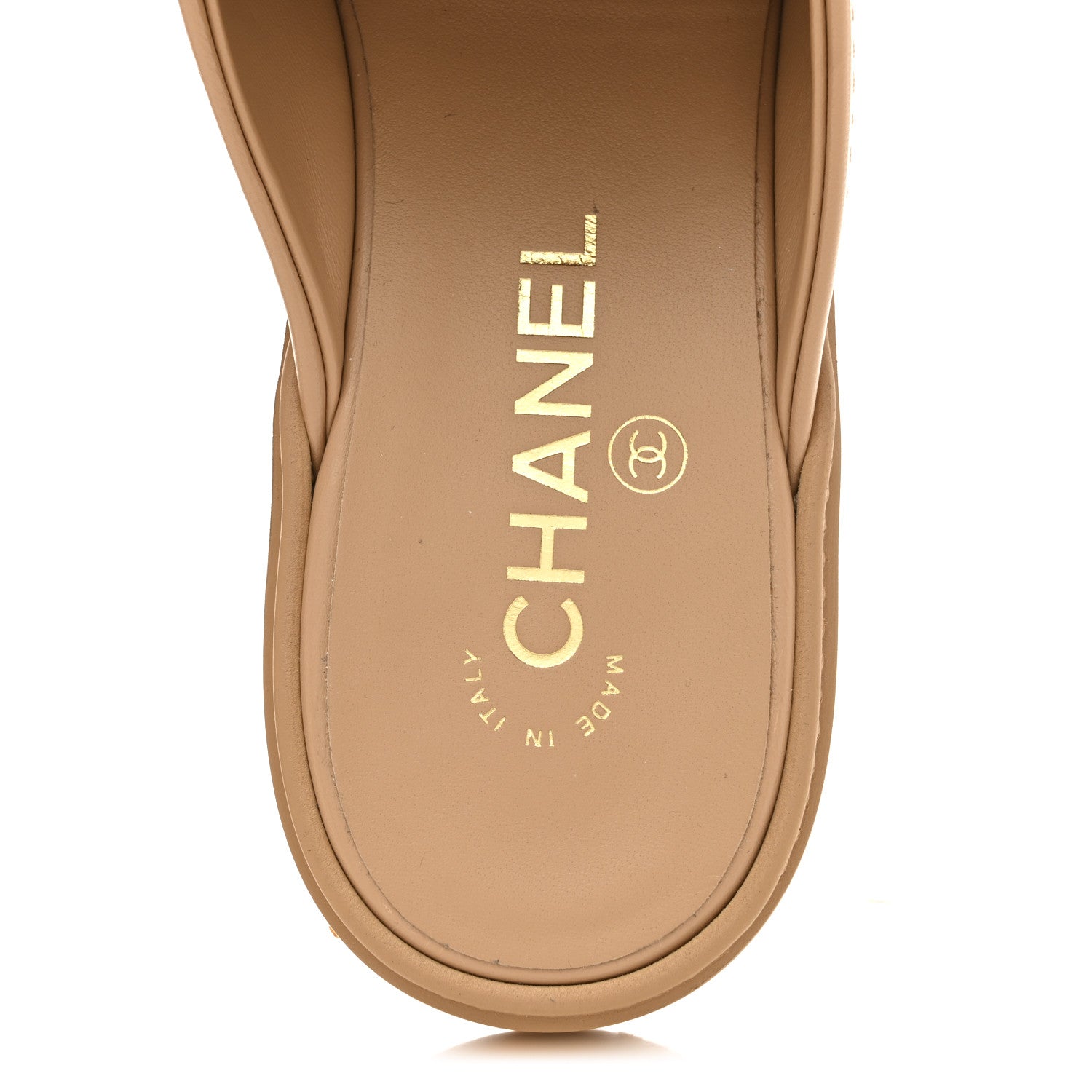 Chanel Lambskin Quilted CC Turnlock Mules 37.5 Light Beige 7 of 11