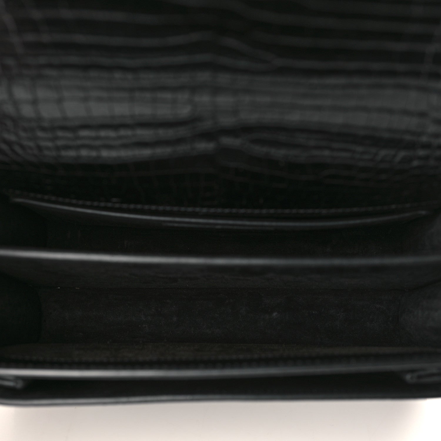 Saint Laurent Calfskin Crocodile Embossed Medium Monogram Sunset Black 5 of 9