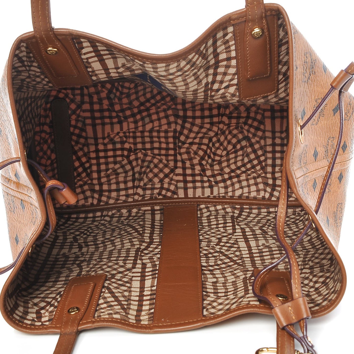 Visetos Medium Liz Reversible Shopper Tote Cognac