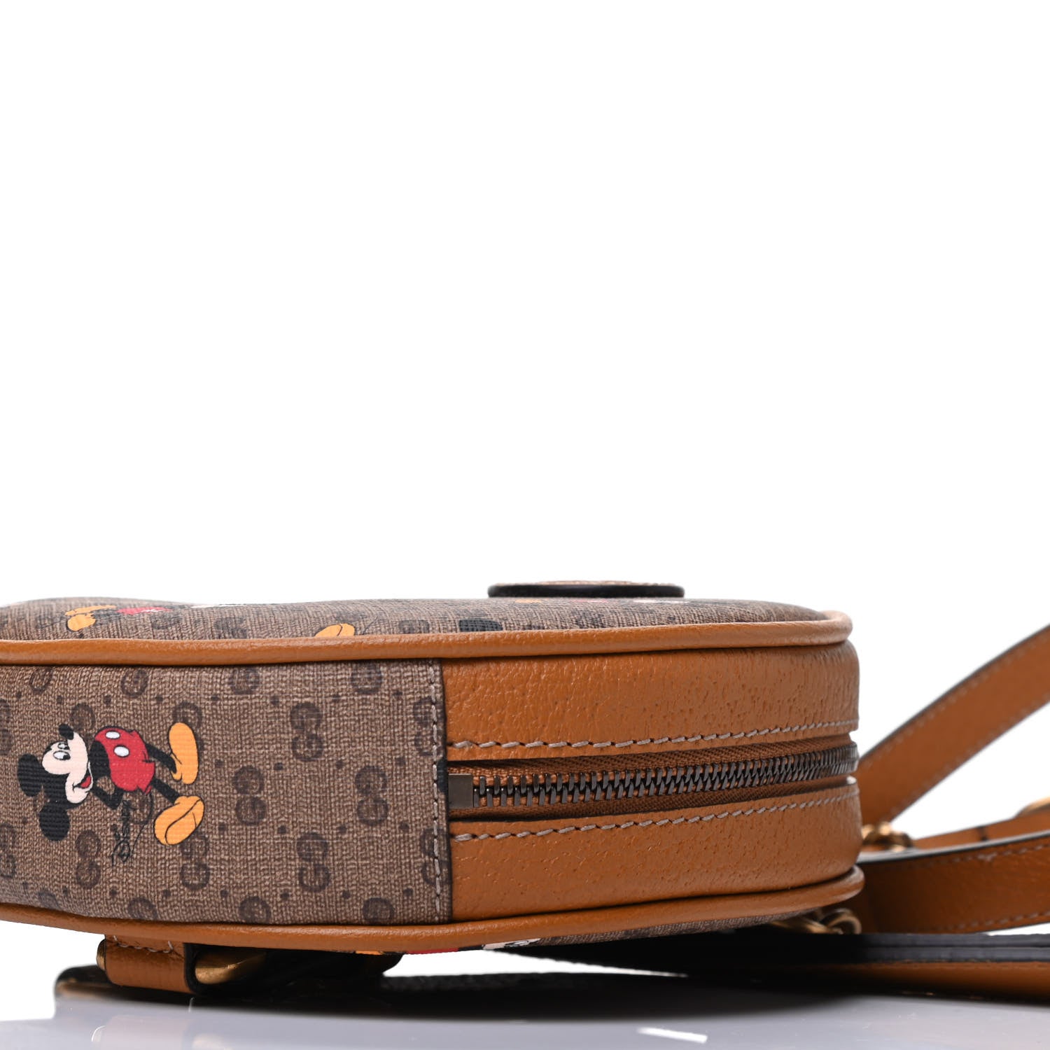 Gucci X DISNEY Mini Vintage GG Supreme Monogram Mickey Mouse Round Backpack Beige Vintage Sun Oil 8 of 8
