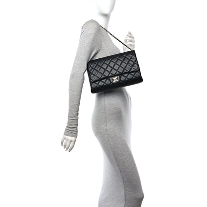 Chanel Lambskin Quilted Clutch With Chain Flap Black 2 of 11