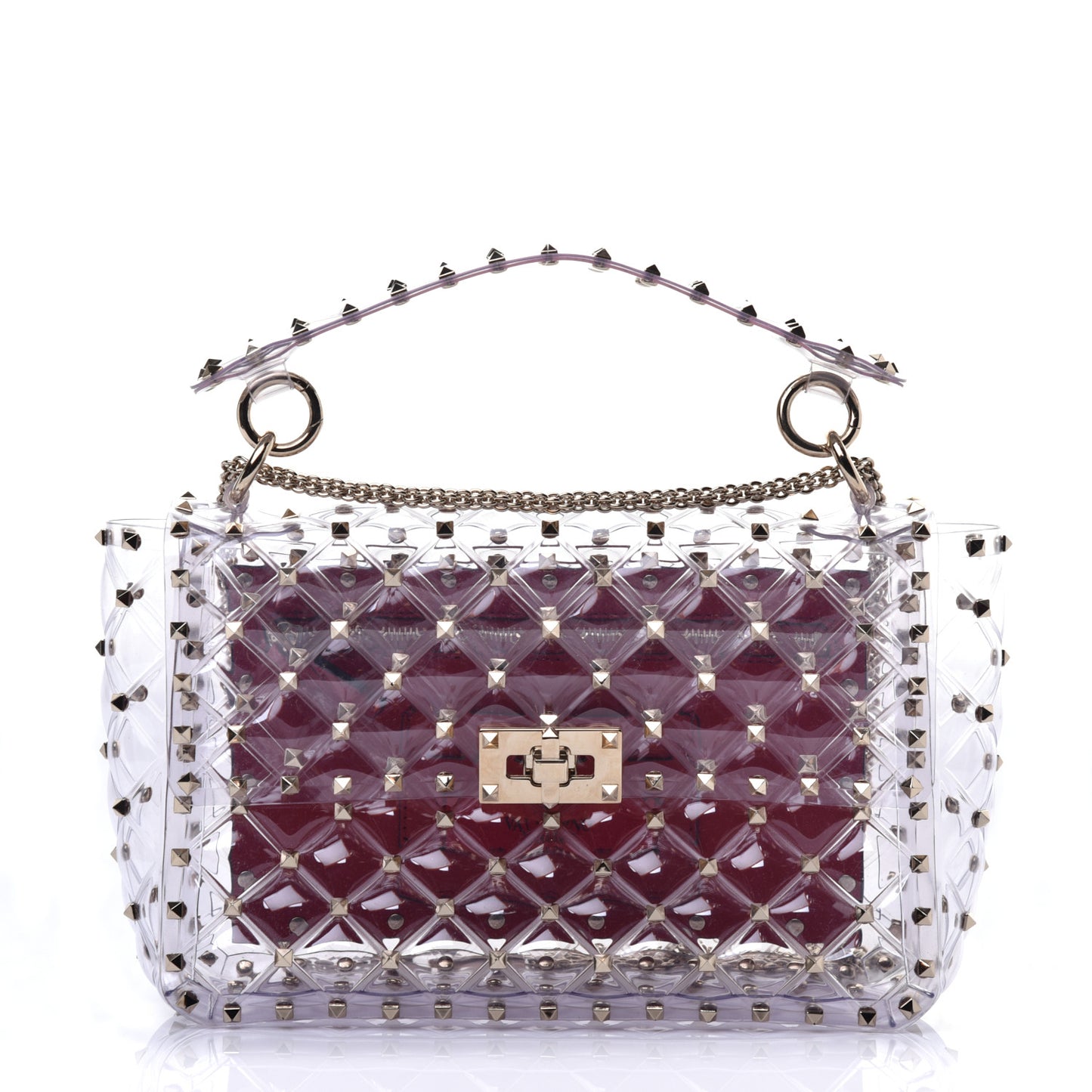 PVC Medium Rockstud Spike Shoulder Bag