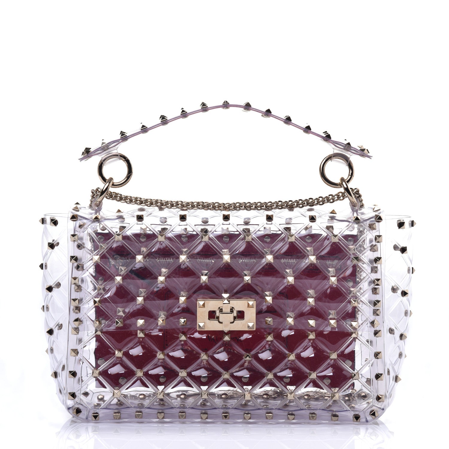 Valentino Garavani PVC Medium Rockstud Spike Shoulder Bag 1 of 8