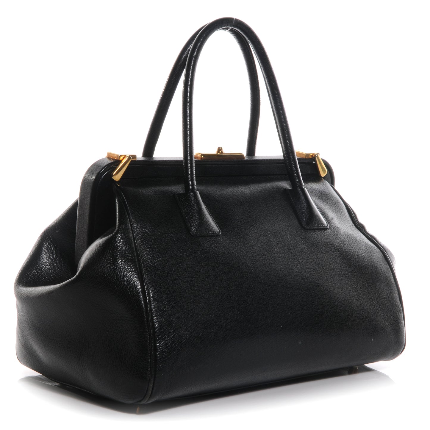 Goatskin Cerniera Doctor Bag Black