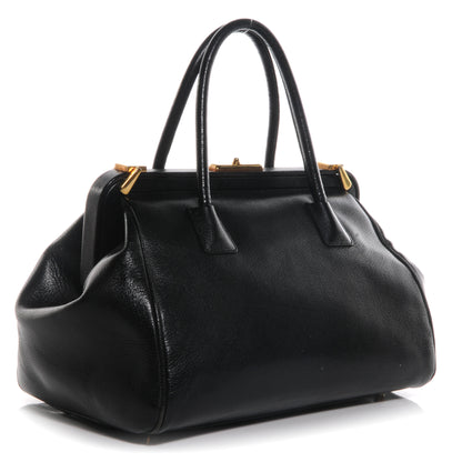 Prada Goatskin Cerniera Doctor Bag Black 3 of 8