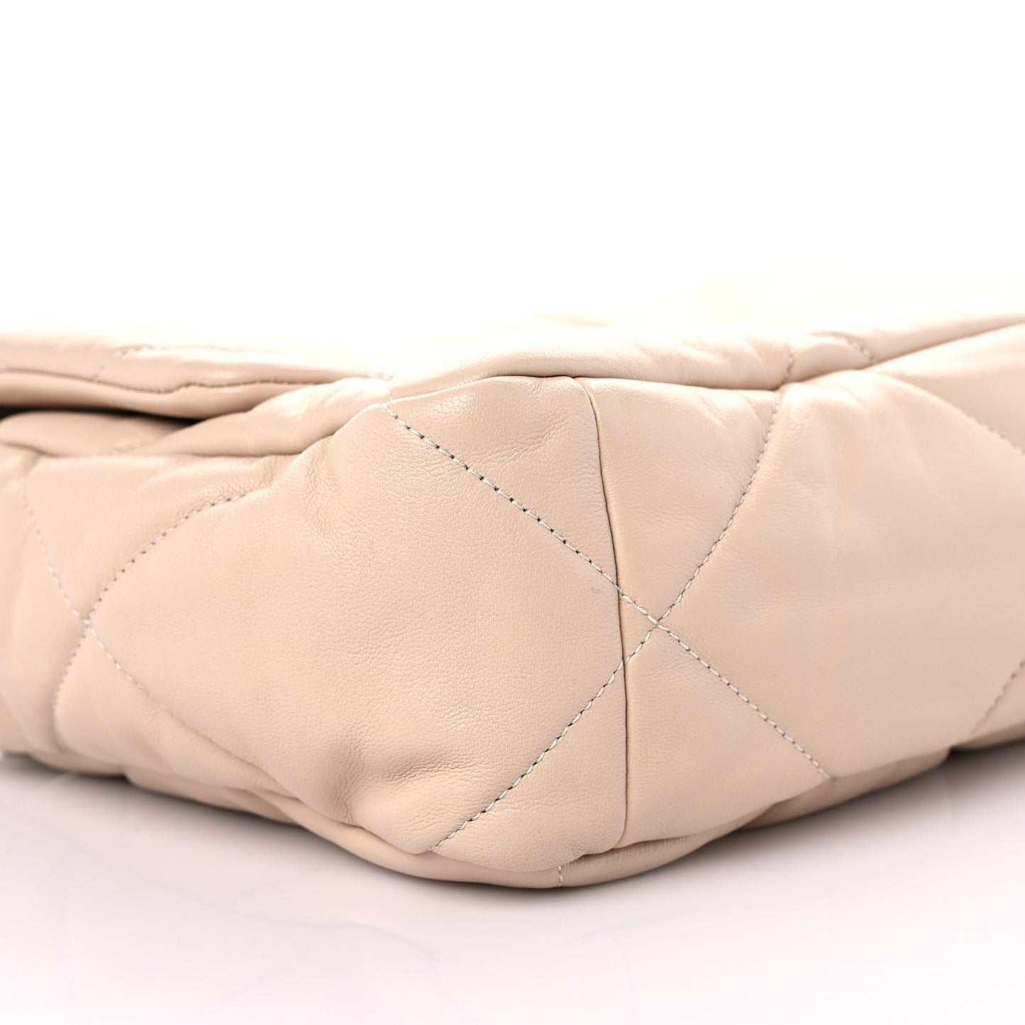 Lambskin Quilted Large Chanel 19 Flap Beige