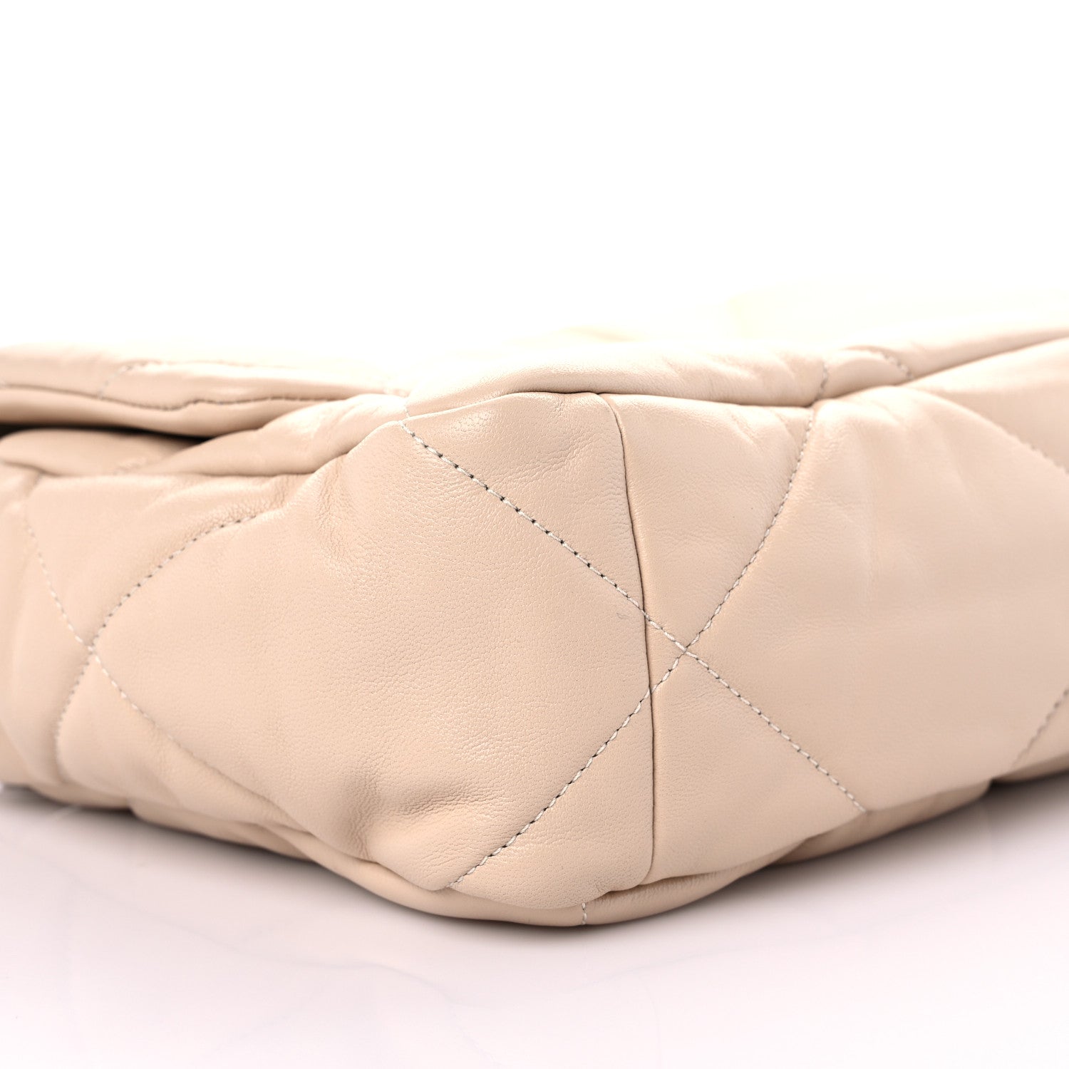 Chanel Lambskin Quilted Large Chanel 19 Flap Beige 8 of 9