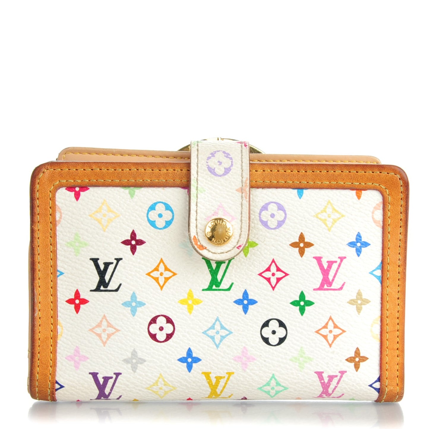 Monogram Multicolor French Purse Wallet White