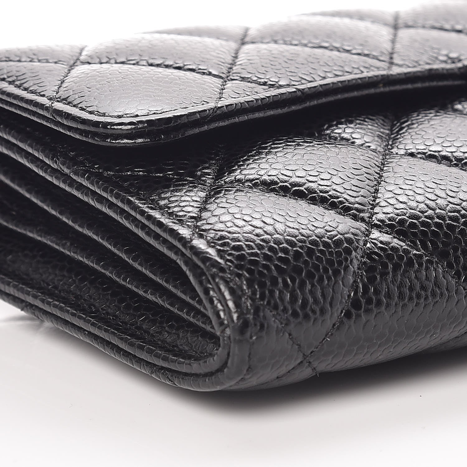 Chanel Caviar Quilted Large Gusset Flap Wallet Black 4 of 8