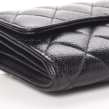 Chanel Caviar Quilted Large Gusset Flap Wallet Black 4 of 8