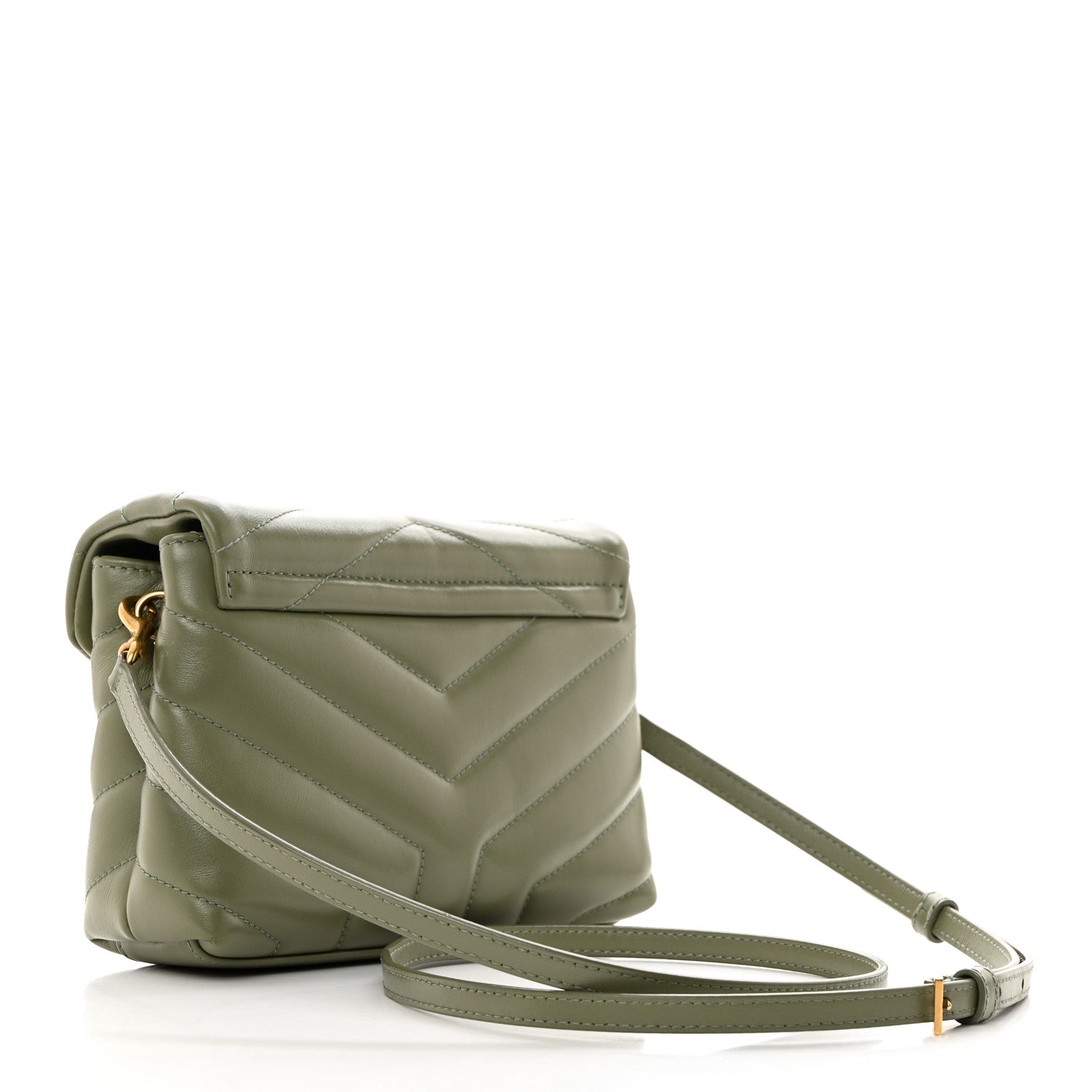 Saint Laurent Calfskin Y Quilted Monogram Toy Loulou Crossbody Bag Light Sage 3 of 11
