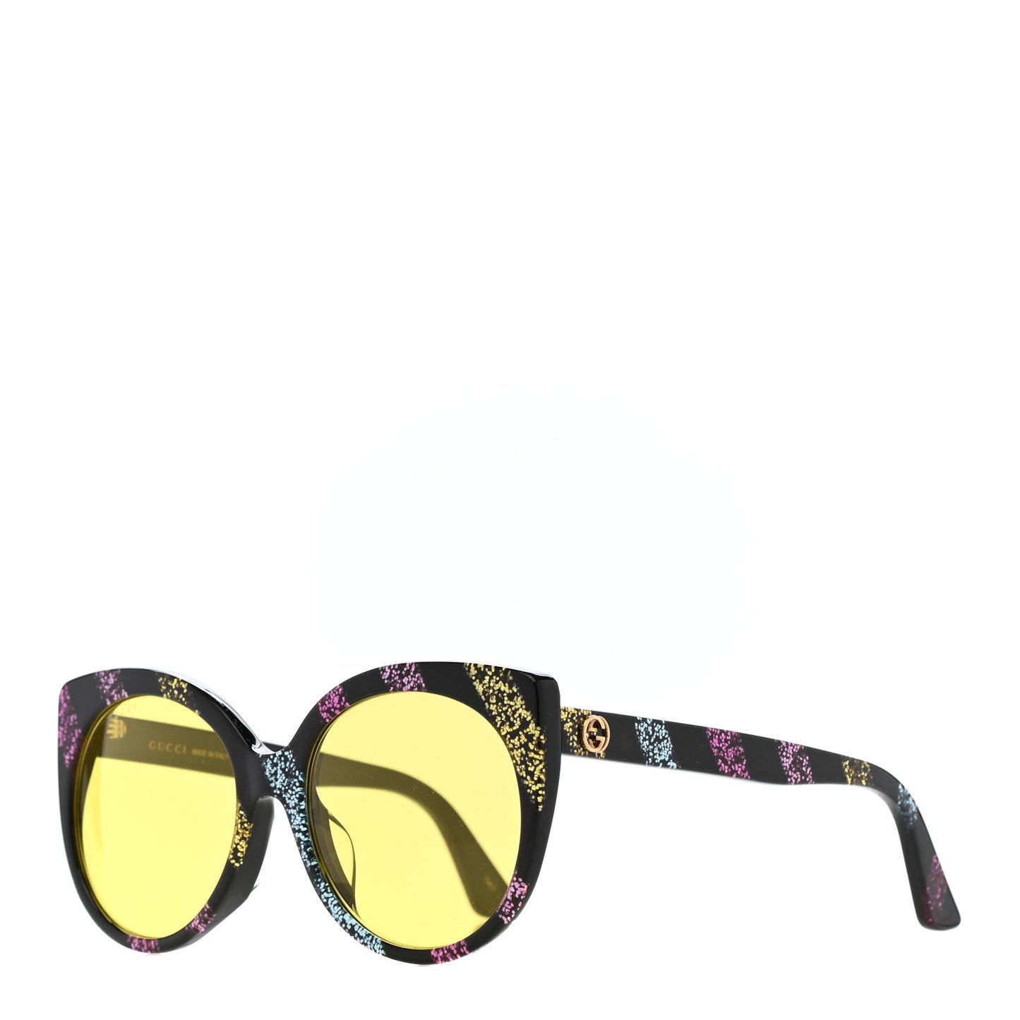 Glitter Acetate Cat Eye Sunglasses GG0325SA Black Yellow