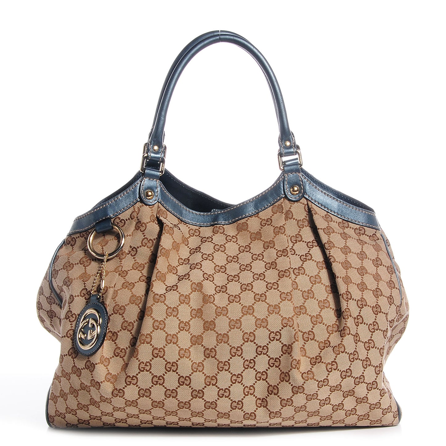 Monogram Large Sukey Tote Beige Blue