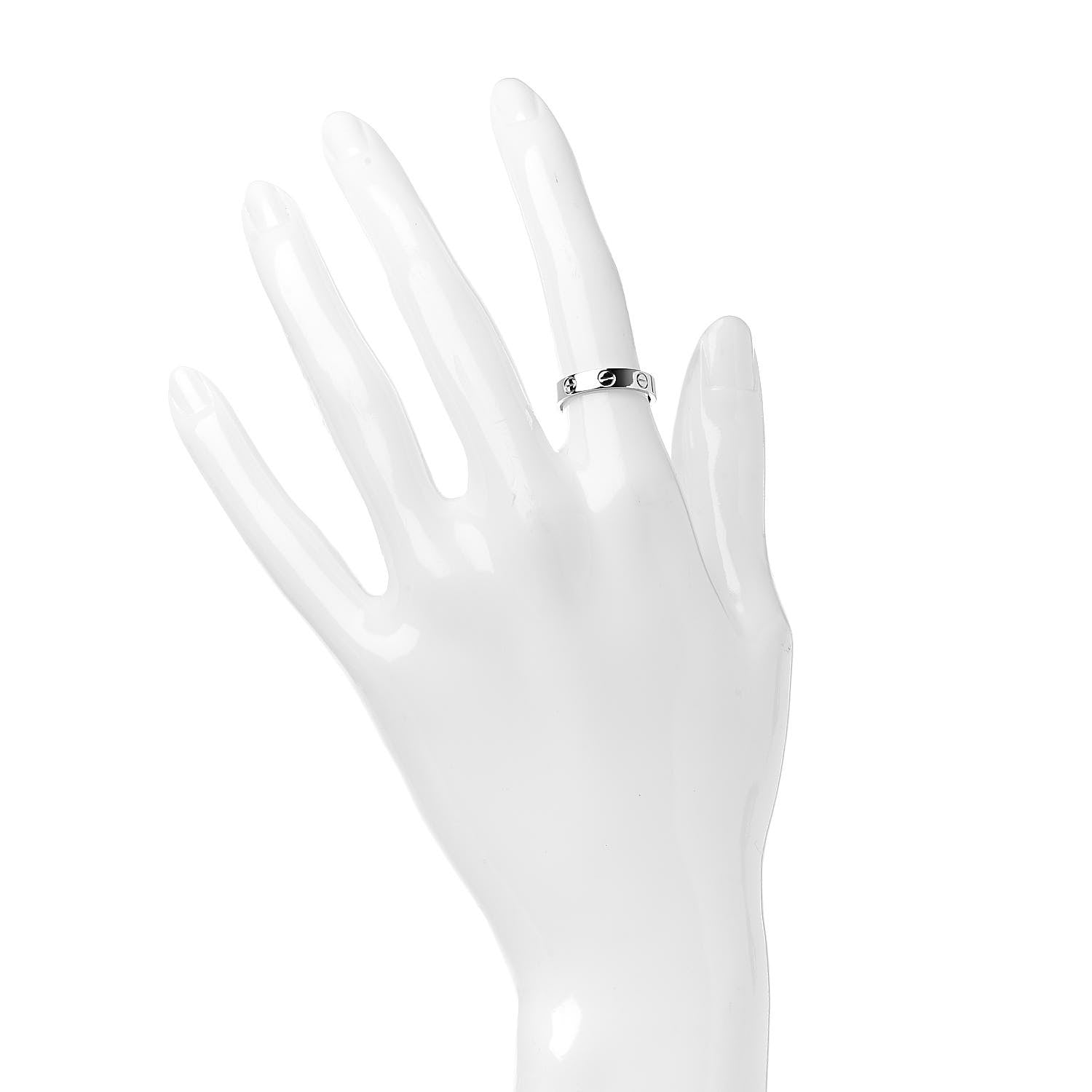 Cartier 18K White Gold 3.5mm LOVE Wedding Band Ring 49 4.75 2 of 4