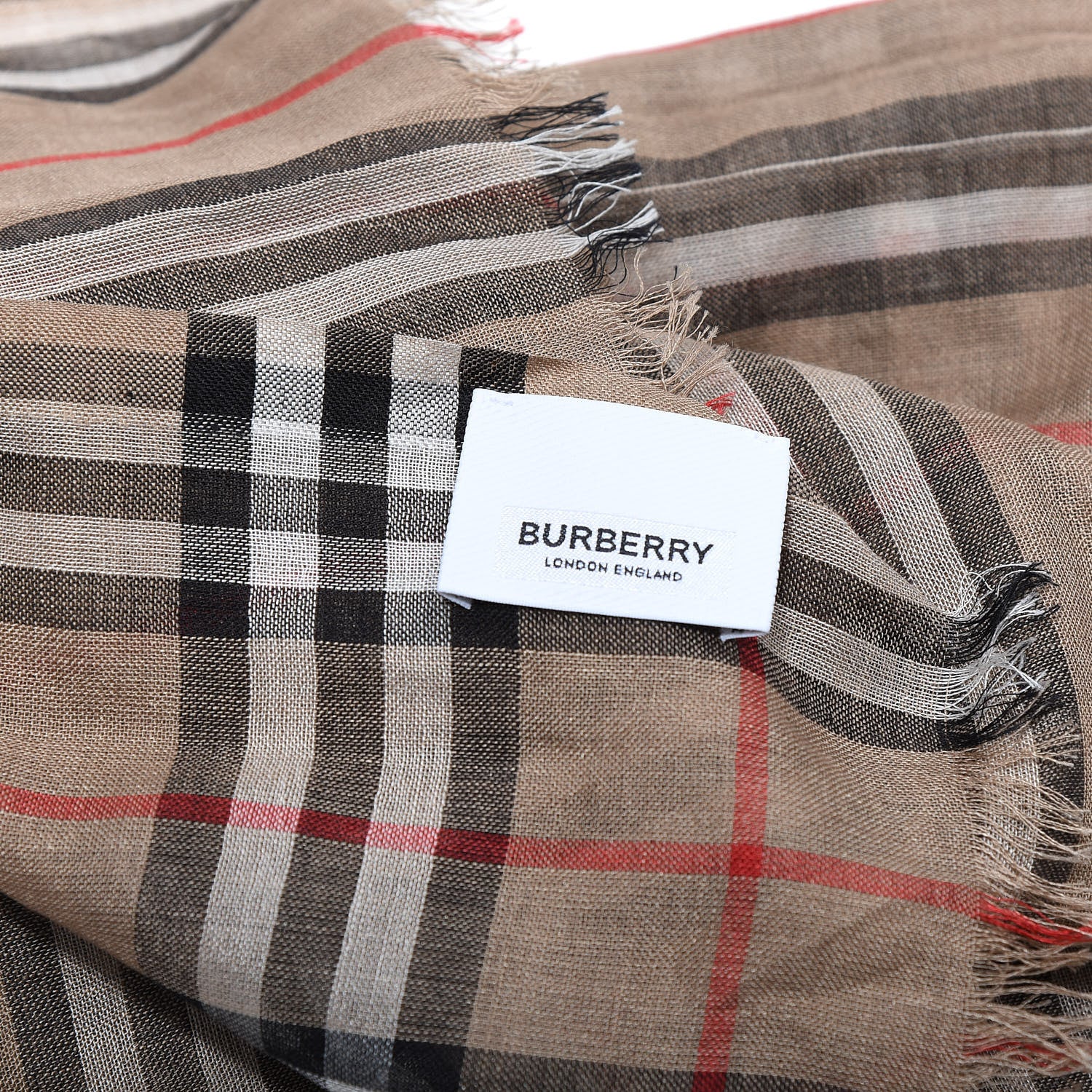 Burberry Wool Silk Icon Stripe Vintage Check Lightweight Scarf Archive Beige 3 of 5