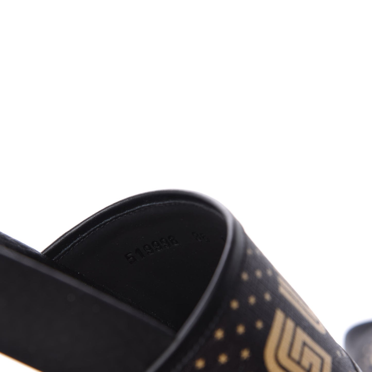 X SEGA Supreme Canvas GUCCY Stars Womens Slide Sandals 36 Black Gold