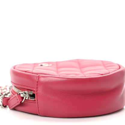 Chanel Lambskin Quilted Round Clutch With Chain Pink 8 of 9