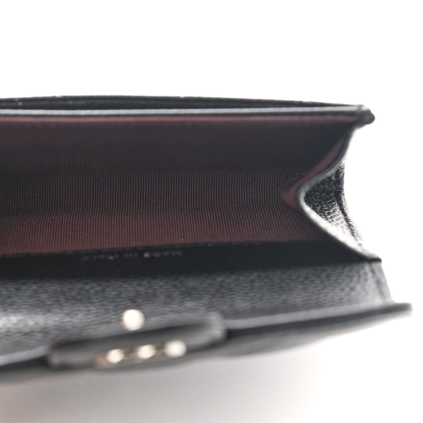 Caviar Quilted Flap Card Holder Wallet Black