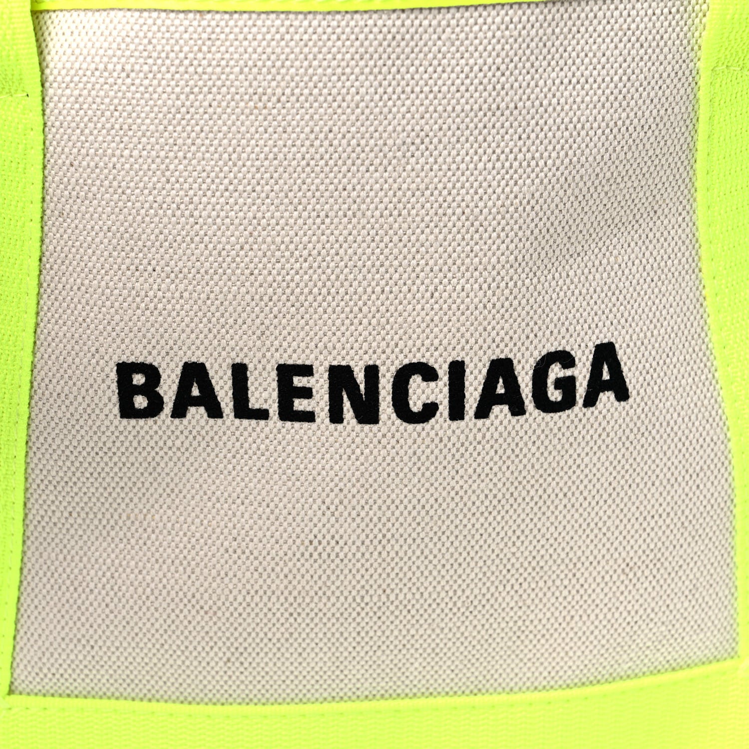 Balenciaga Cotton Canvas Satin Calfskin Navy Cabas XS Natural Fluo Yellow 9 of 17