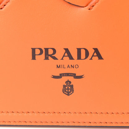 Prada Vitello Intreccio Tote Bag Papaya Black 7 of 10