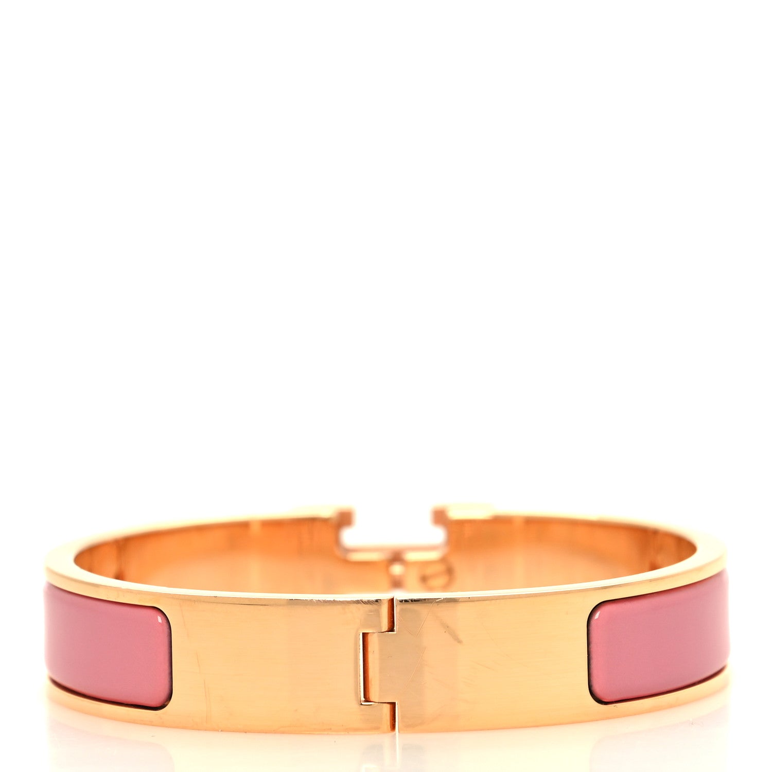 Hermes Enamel Narrow Clic Clac H Bracelet PM Rose Nacarat 3 of 5