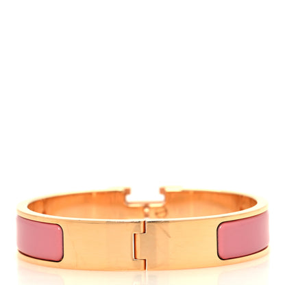 Hermes Enamel Narrow Clic Clac H Bracelet PM Rose Nacarat 3 of 5