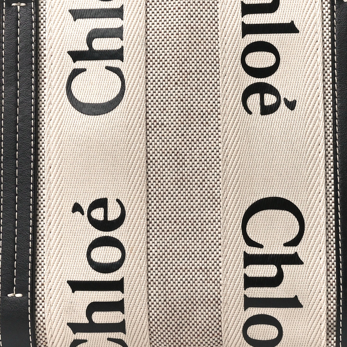 Cotton Calfskin Small Woody Ribbon Tote With Strap White Navy