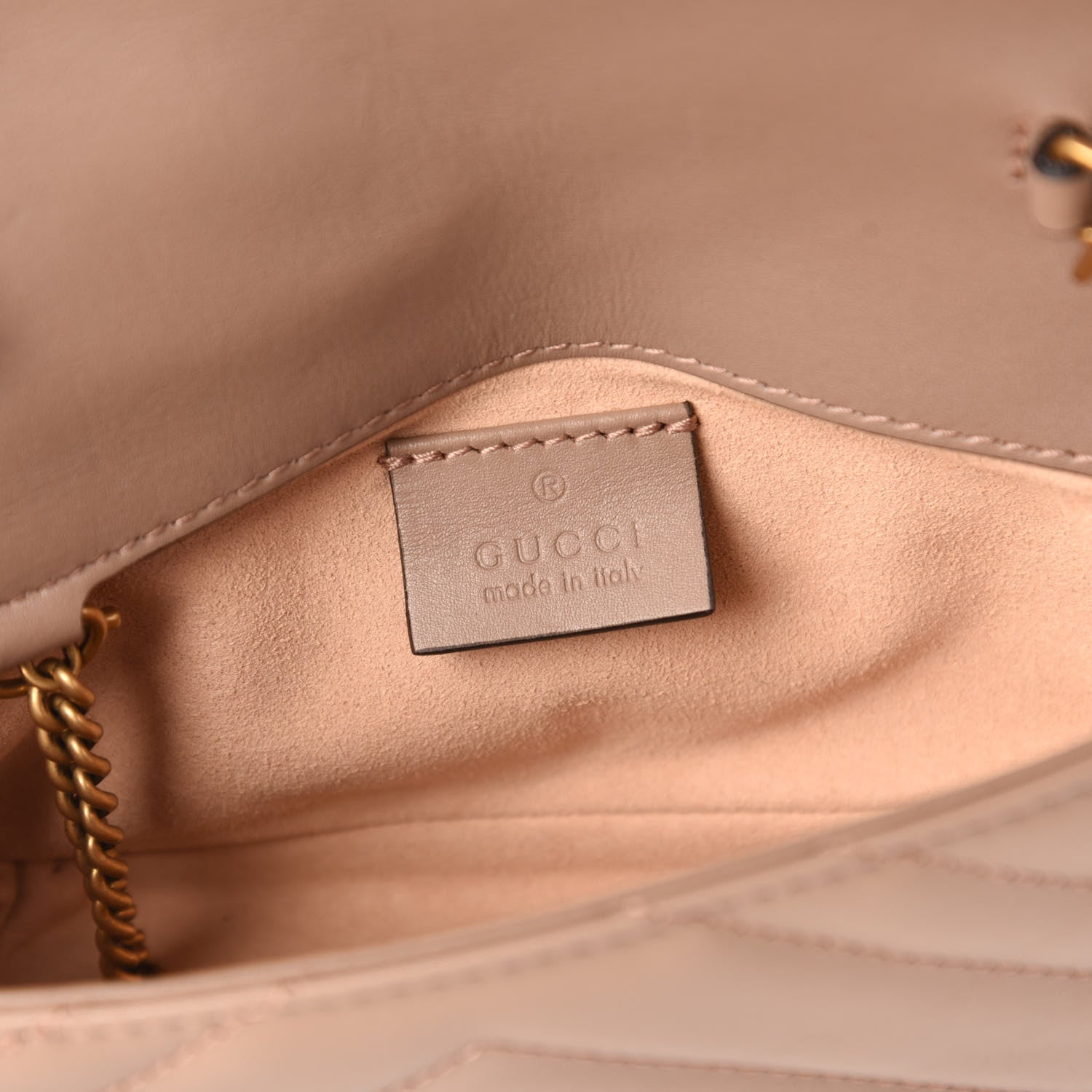 Gucci Calfskin Matelasse Super Mini GG Marmont Shoulder Bag Porcelain Rose 8 of 10